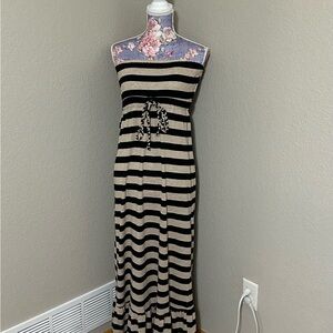 Weavers‎ Black and Tan Strapless Sundress